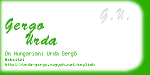 gergo urda business card